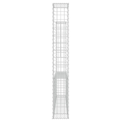 U-shape Gabion Basket with 2 Posts Iron 140x20x150 cm Payday Deals