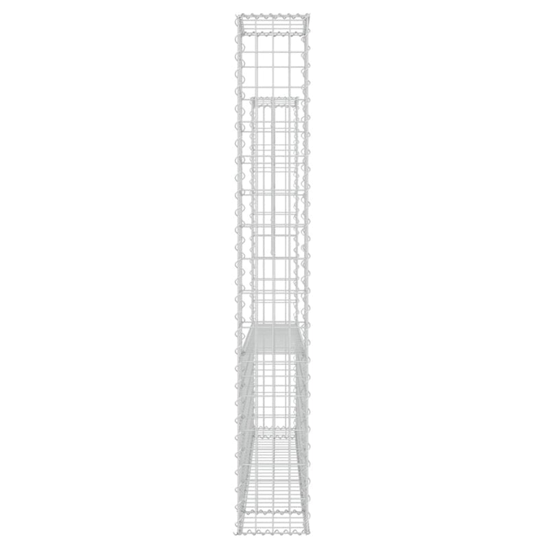 U-shape Gabion Basket with 2 Posts Iron 140x20x150 cm Payday Deals