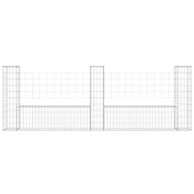 U-shape Gabion Basket with 3 Posts Iron 260x20x100 cm Payday Deals