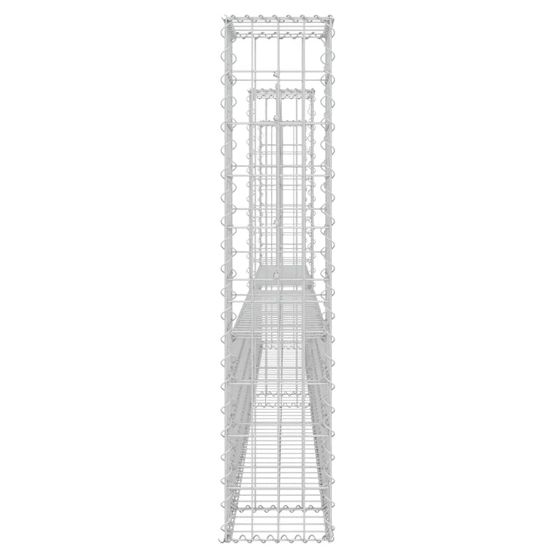 U-shape Gabion Basket with 3 Posts Iron 260x20x100 cm Payday Deals