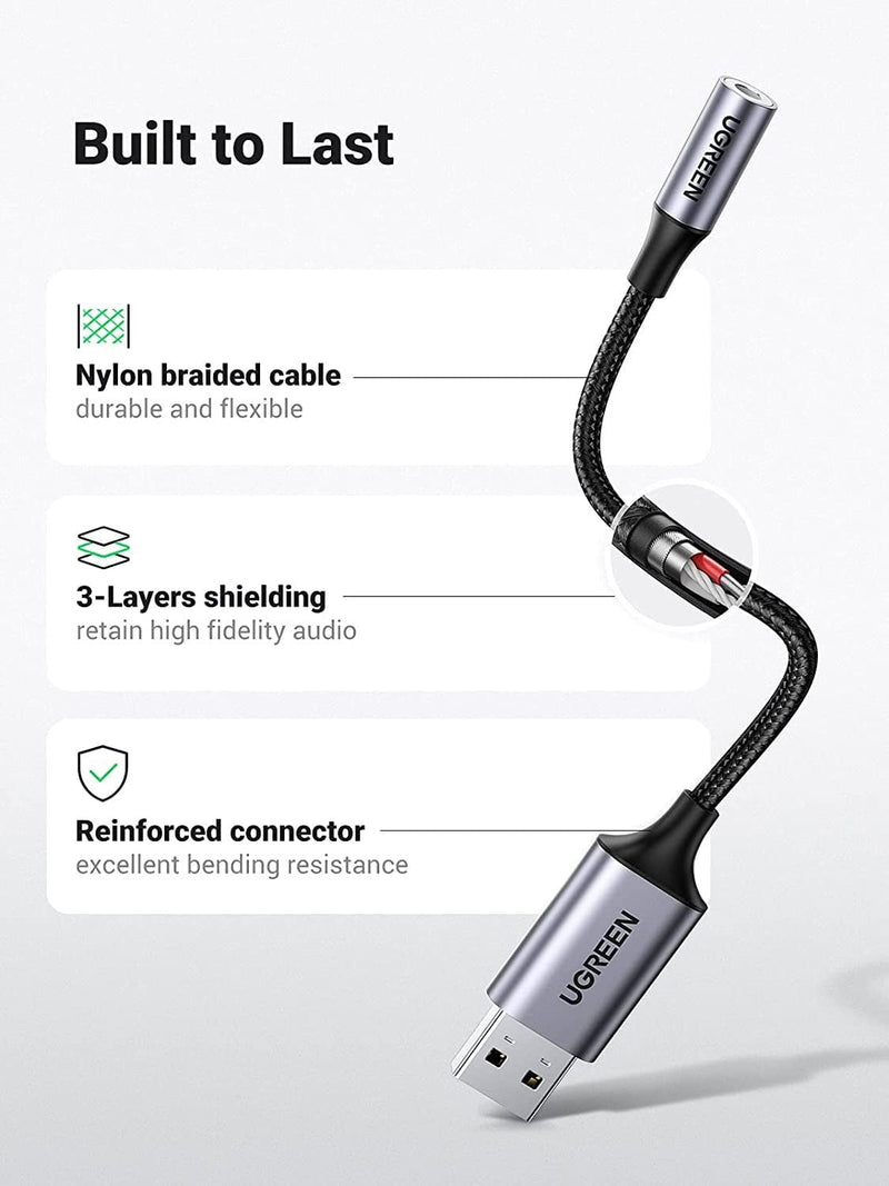 UGREEN 30757 USB to 3.5mm Audio Jack Sound Card Adapter Payday Deals