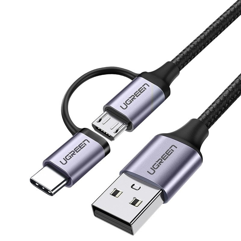 UGREEN 30875 2-in-1 USB-A to Micro USB / USB-C Cable 1m Payday Deals