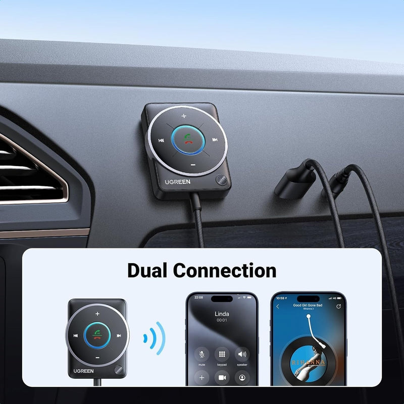 UGREEN 35002 Bluetooth 5.4 Aux Car Adapter (Enhanced Connection & Noise Cancellation) Payday Deals