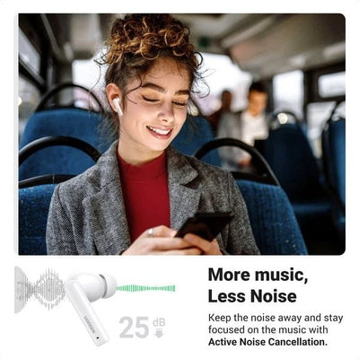 UGREEN 90206 HiTune T3 Active Noise-Cancelling Wireless Earbuds (White) Payday Deals