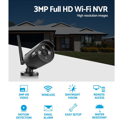 UL-TECH 3MP Wireless Security Camera System IP CCTV Home Payday Deals