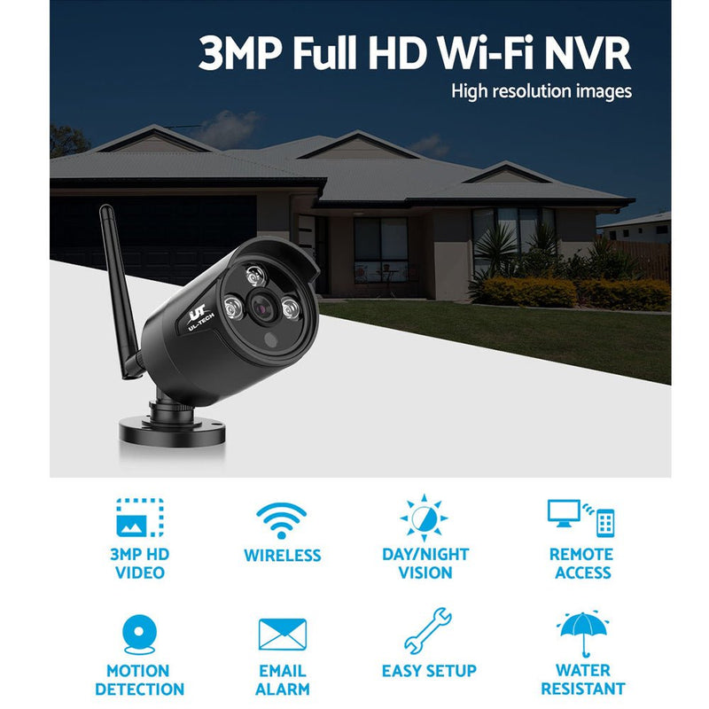 UL-TECH 3MP Wireless Security Camera System IP CCTV Home Payday Deals
