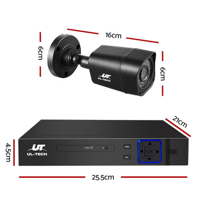 UL-TECH 8CH 5 IN 1 DVR CCTV Security System Video Recorder /w 8 Cameras 1080P HDMI Black Payday Deals