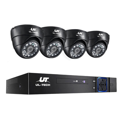 UL-tech CCTV Camera Security System Home 8CH DVR 1080P IP Day Night 4 Dome Cameras Kit Payday Deals