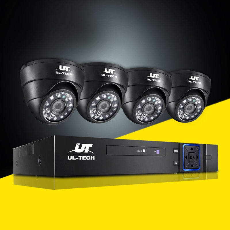 UL-tech CCTV Security Camera Home System DVR 1080P IP Long Range 4 Dome Cameras Payday Deals