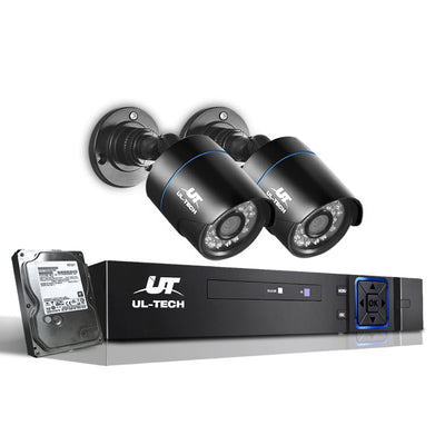 UL-Tech CCTV Security System 2TB 4CH DVR 1080P 2 Camera Sets Payday Deals