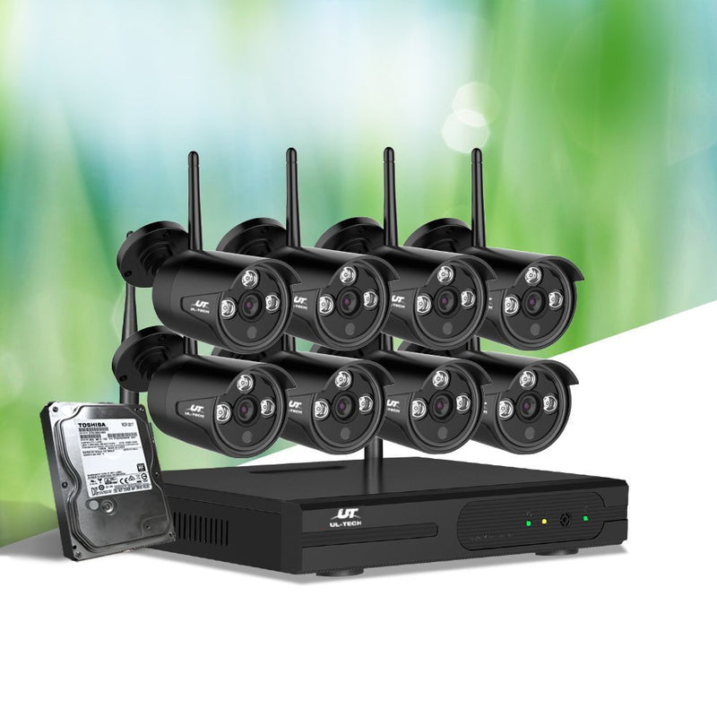 UL-Tech CCTV Wireless Security System 2TB 8CH NVR 1080P 8 Camera Sets Payday Deals