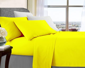 ultra soft microfibre sheet set mega queen yellow Payday Deals