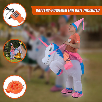 UNICORN Fancy Dress Inflatable Suit -Fan Operated Costume Payday Deals