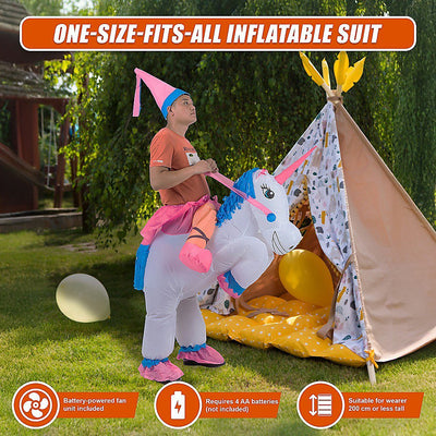 UNICORN Fancy Dress Inflatable Suit -Fan Operated Costume Payday Deals