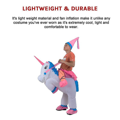 UNICORN Fancy Dress Inflatable Suit -Fan Operated Costume Payday Deals