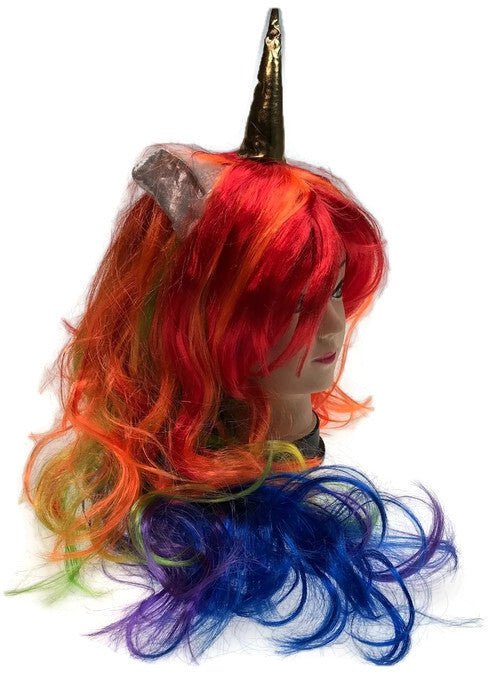 UNICORN WIG Pony Cosplay Party Costume Hair Wavy Curly Rainbow Payday Deals