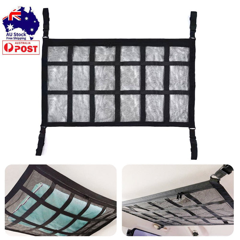 Universal Car Ceiling Storage Bag Cargo Roof Top Net Mesh Pocket Pouch 70x50cm Payday Deals