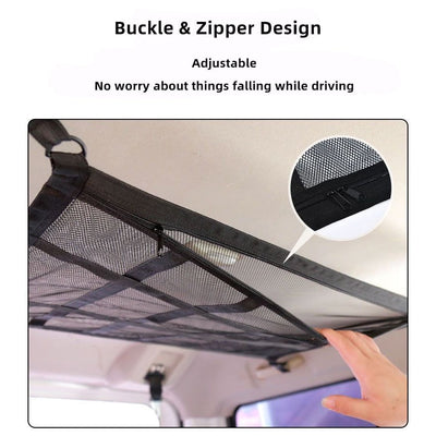 Universal Car Ceiling Storage Bag Cargo Roof Top Net Mesh Pocket Pouch 70x50cm Payday Deals