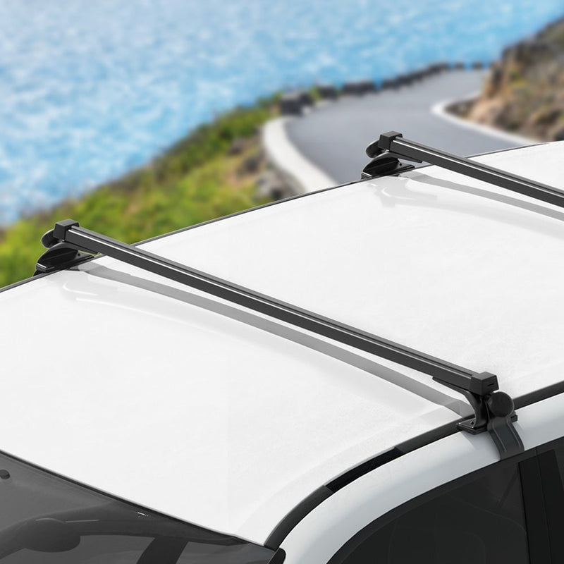 Universal Car Roof Racks Pod Aluminium Cross Bars Adjustable 145cm Black Payday Deals