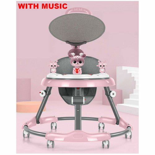 Upgrade Adjustable Baby Walker Stroller Play Activity Music Kids Ride On Toy Car Payday Deals