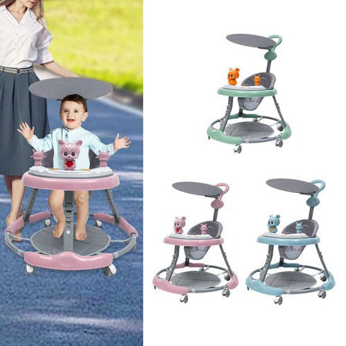 Upgrade Adjustable Baby Walker Stroller Play Activity Music Kids Ride On Toy Car Payday Deals