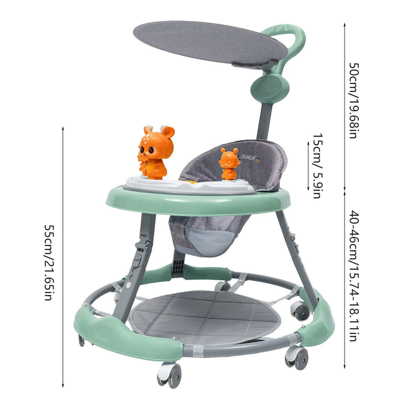 Upgrade Adjustable Baby Walker Stroller Play Activity Music Kids Ride On Toy Car Payday Deals