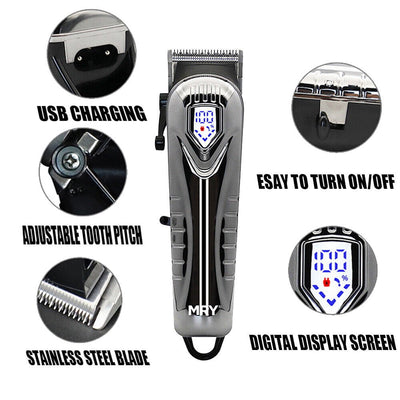 Upgrade Men Portable Hair Trimmer Clippers Sets Low Noise Faster Blade 2500mAh Payday Deals