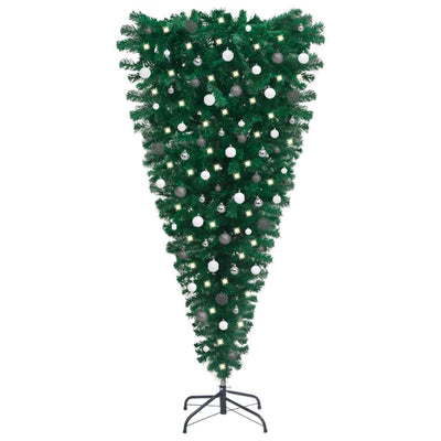 Upside-down Artificial Christmas Tree with LEDs&Ball Set 180 cm