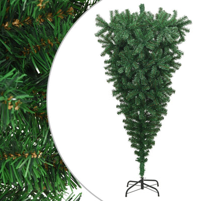 Upside-down Artificial Christmas Tree with Stand Green 210 cm