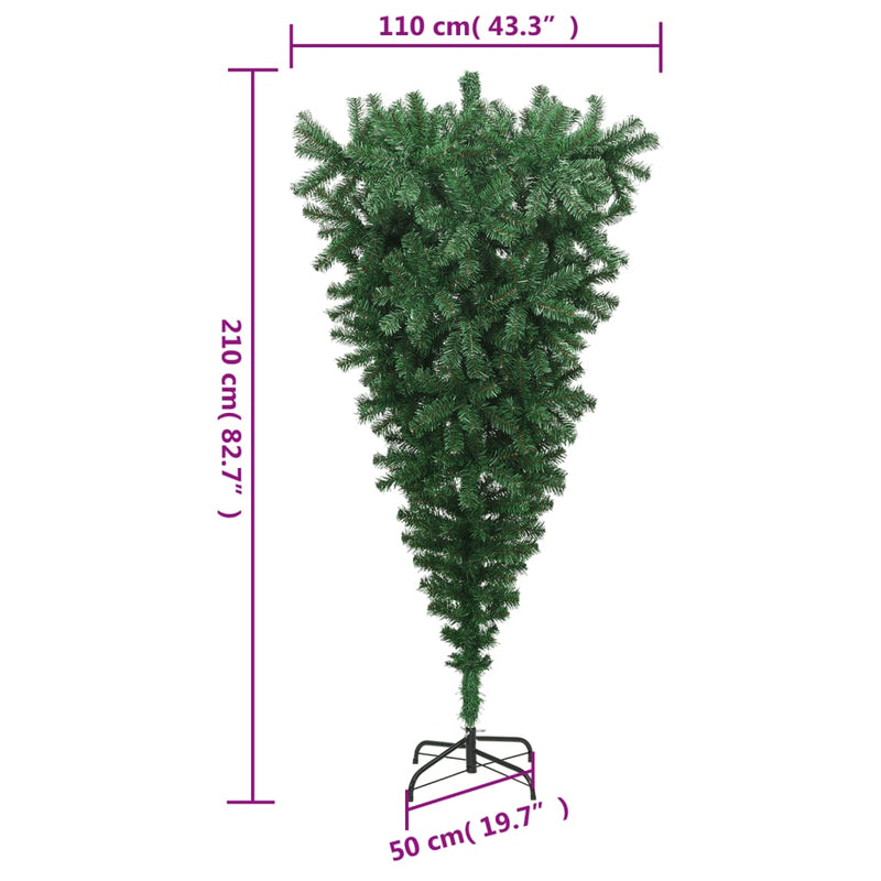 Upside-down Artificial Christmas Tree with Stand Green 210 cm Payday Deals