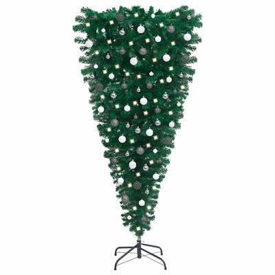 Upside-down Artificial Pre-lit Christmas Tree with Ball Set 150 cm Payday Deals