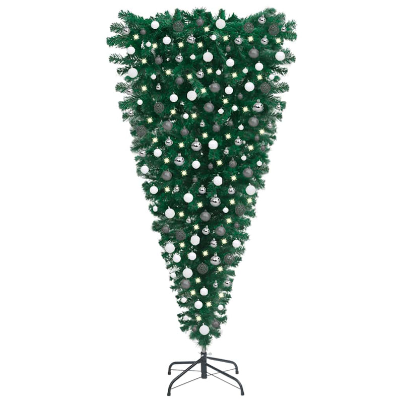 Upside-down Artificial Pre-lit Christmas Tree with Ball Set 210 cm Payday Deals