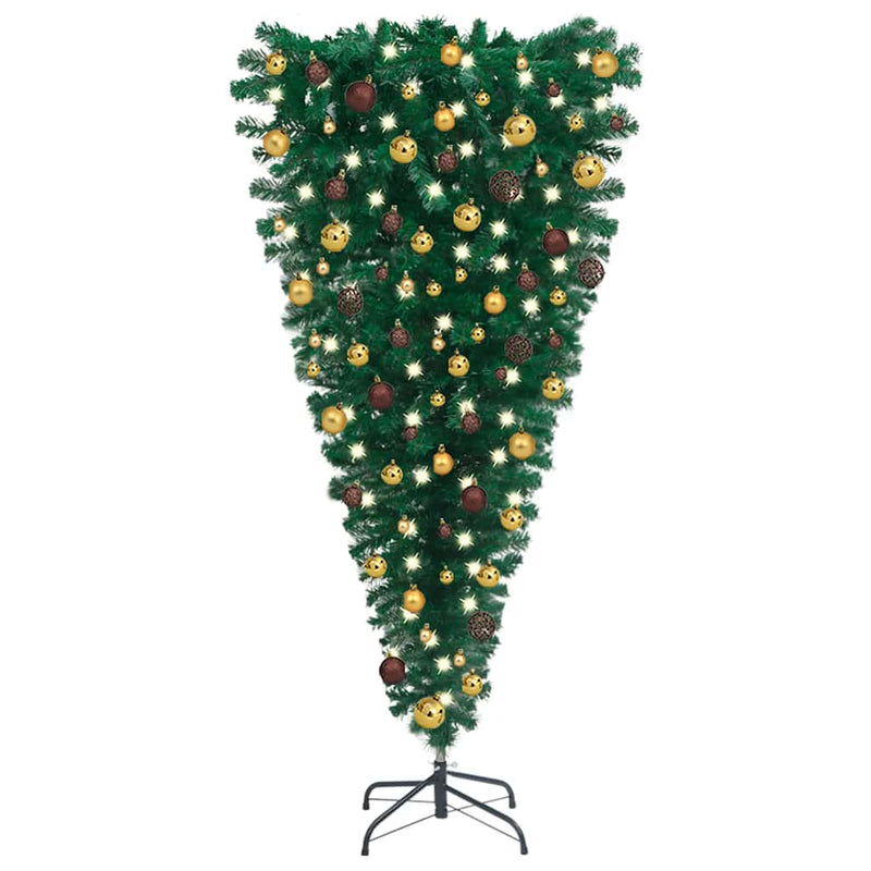 Upside-down Artificial Pre-lit Christmas Tree with Ball Set 240 cm Payday Deals