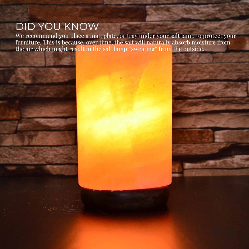 USB Himalayan Salt Lamp - Cylinder Carved Shape Pink Crystal Rock LED Light Payday Deals