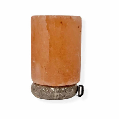 USB Himalayan Salt Lamp - Cylinder Carved Shape Pink Crystal Rock LED Light Payday Deals