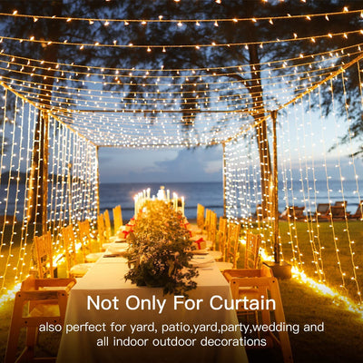 USB Powered 300 LED Curtain String Light with 8 Modes and Remote Control for Bedroom Party Wedding Decorations Payday Deals