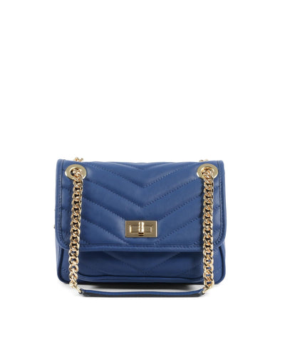 V Italia by Versace 1969 abbigliamento sportivo srl Women's Blue Leather Handbag in Blue - One Size Payday Deals