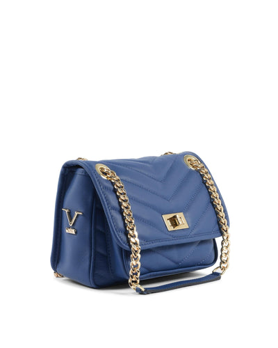 V Italia by Versace 1969 abbigliamento sportivo srl Women's Blue Leather Handbag in Blue - One Size Payday Deals