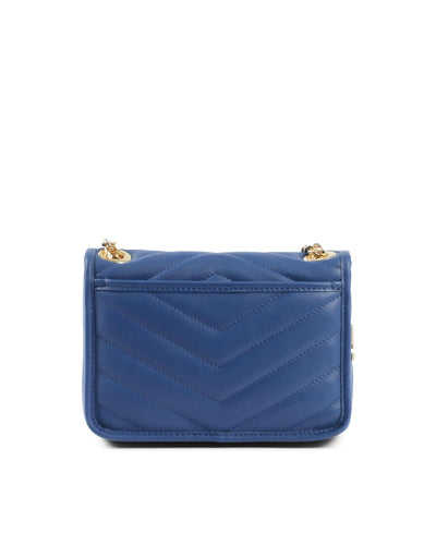 V Italia by Versace 1969 abbigliamento sportivo srl Women's Blue Leather Handbag in Blue - One Size Payday Deals