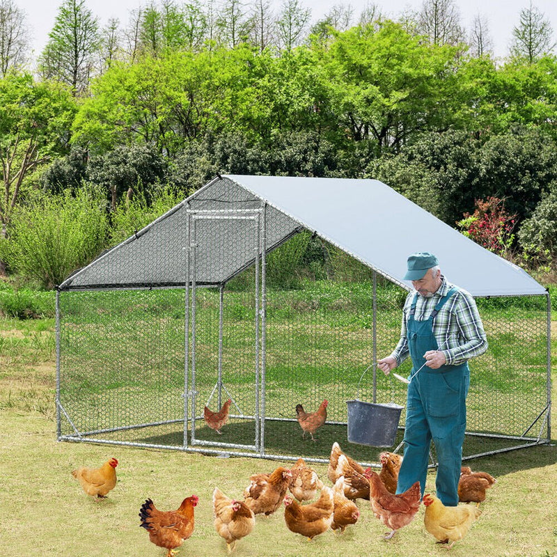 VaKa 3x2x1.95m Metal Walk-in Chicken Coop Rabbit Hutch Cage Hen House Chook Au Payday Deals