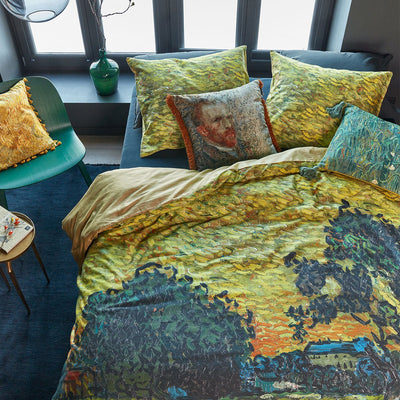 Van Gogh Evening Twilight Ochre Cotton Sateen Quilt Cover Set King