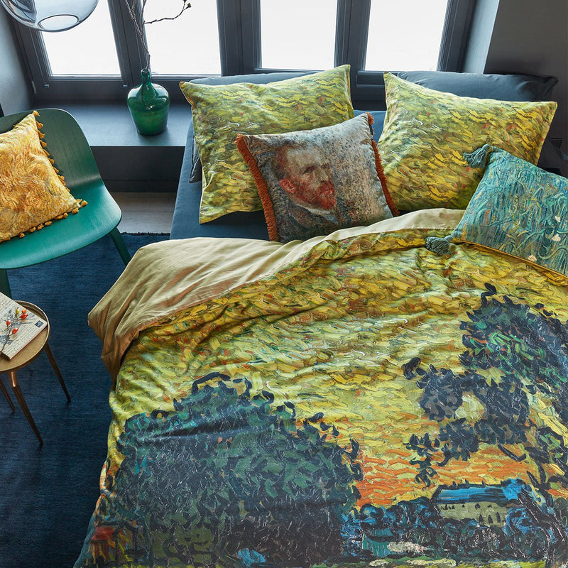 Van Gogh Evening Twilight Ochre Cotton Sateen Quilt Cover Set King Payday Deals