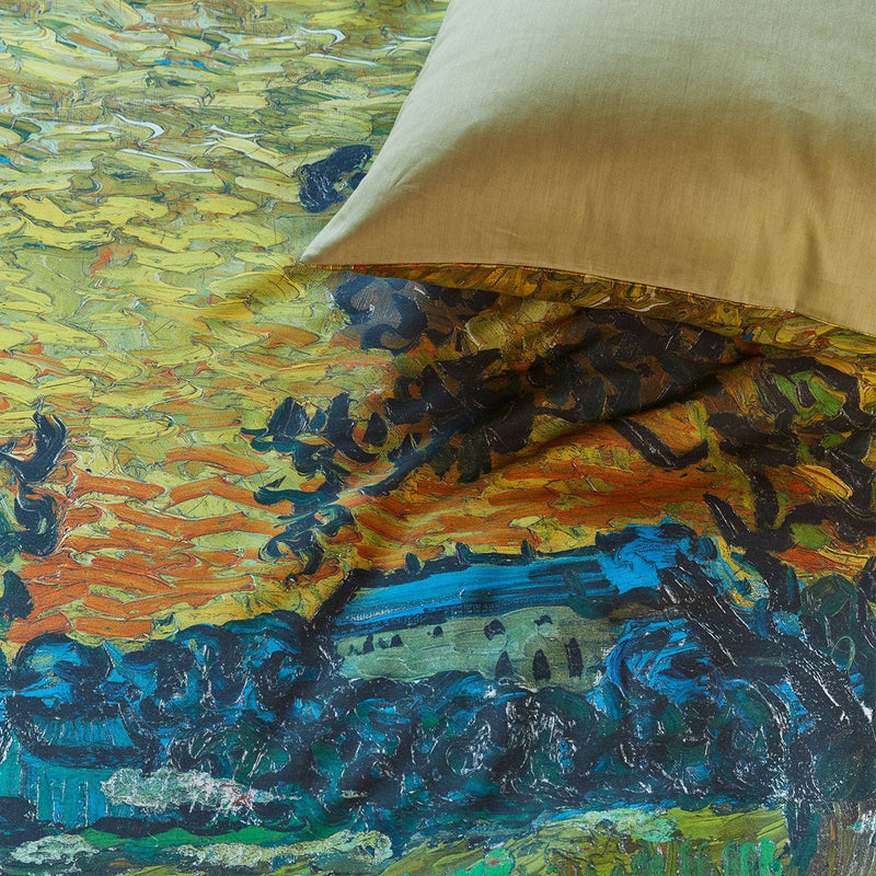 Van Gogh Evening Twilight Ochre Cotton Sateen Quilt Cover Set King Payday Deals