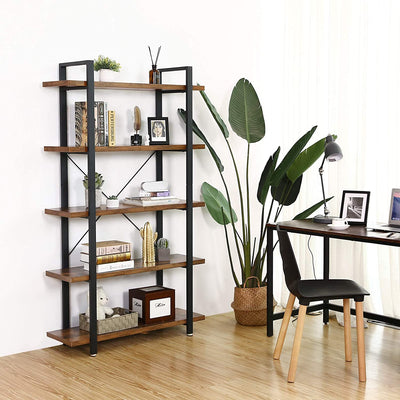 VASAGLE Bookshelf 5-Tier Industrial Stable Bookcase Payday Deals