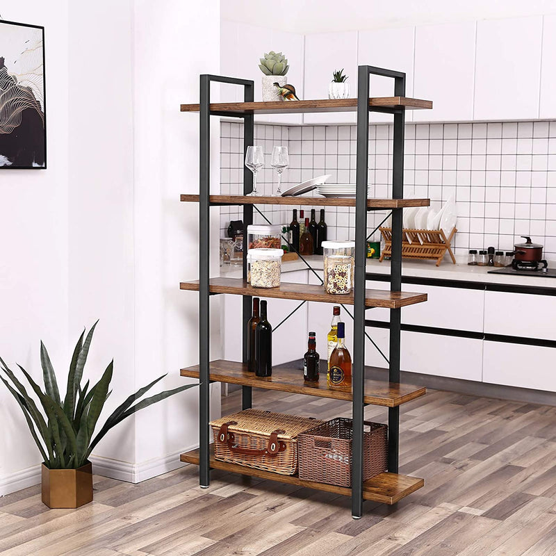 VASAGLE Bookshelf 5-Tier Industrial Stable Bookcase Payday Deals