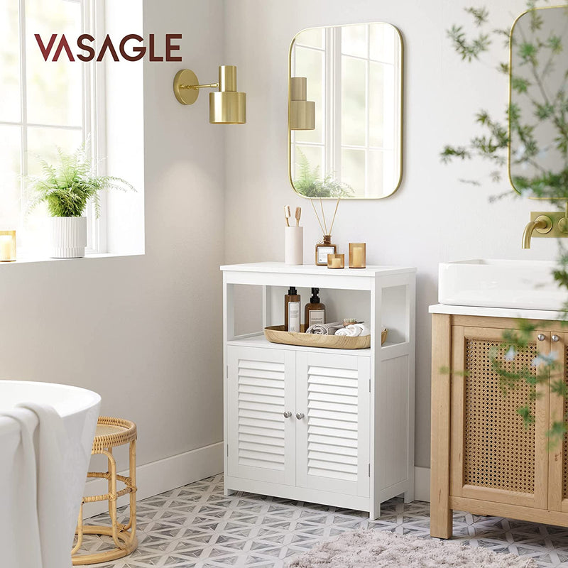 VASAGLE Floor Cabinet with Shelf and 2 Doors White BBC40WT Payday Deals