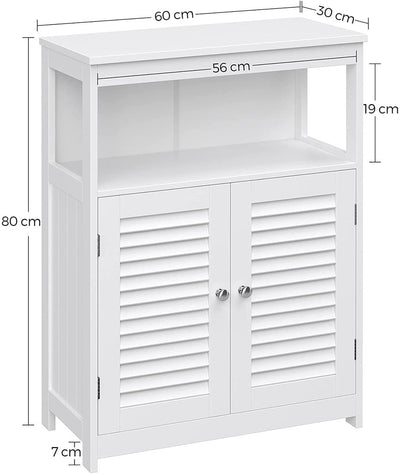 VASAGLE Floor Cabinet with Shelf and 2 Doors White BBC40WT Payday Deals