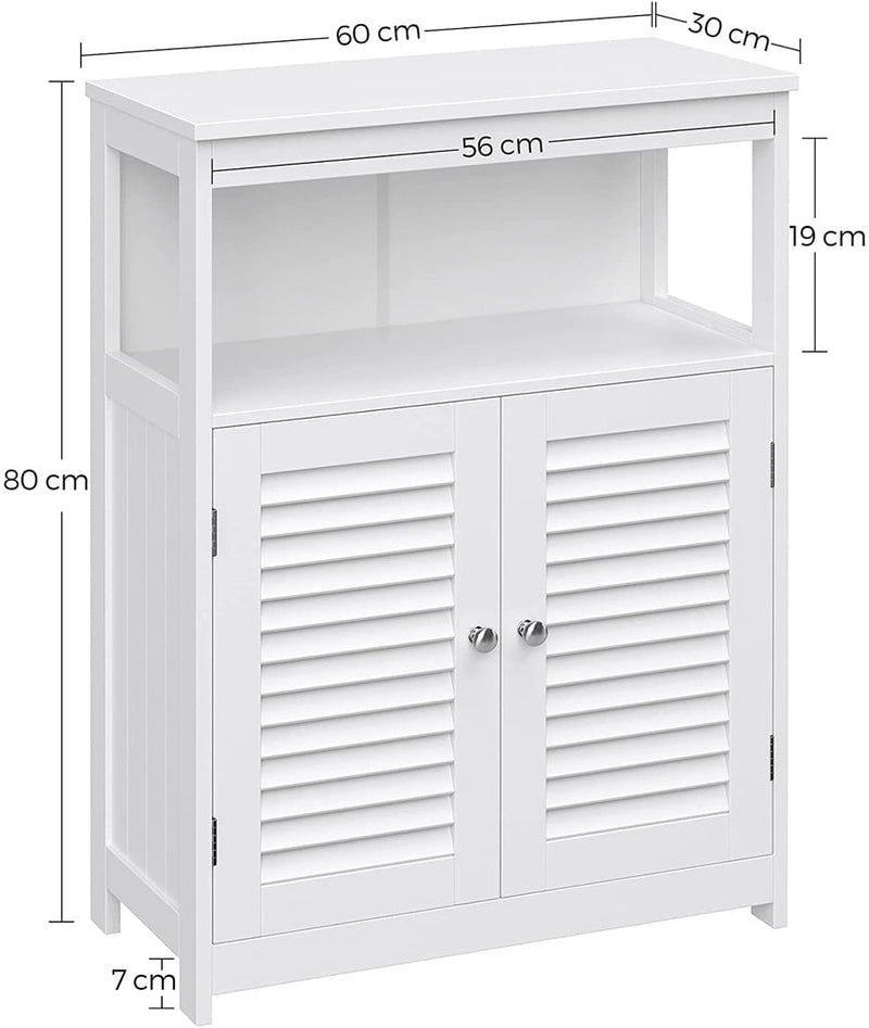 VASAGLE Floor Cabinet with Shelf and 2 Doors White BBC40WT Payday Deals