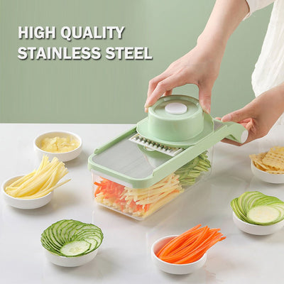 Vegetable Stainless Steel Chopper Multifunctional Food Slicer with Container Crusher Food Processor Pro Onion Grater Carrot Cutter Payday Deals