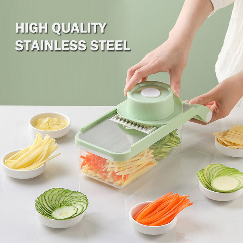 Vegetable Stainless Steel Chopper Multifunctional Food Slicer with Container Crusher Food Processor Pro Onion Grater Carrot Cutter Payday Deals